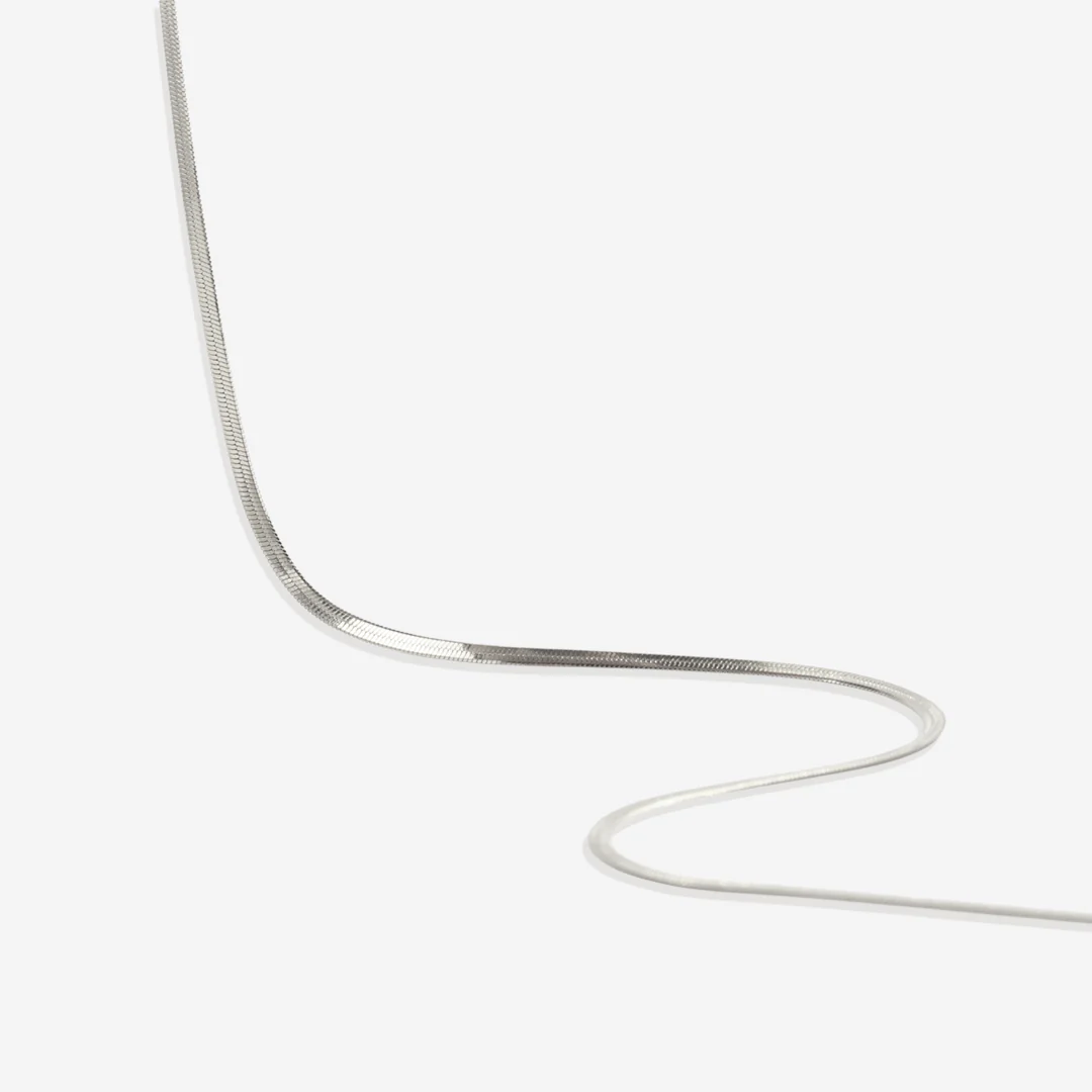 Dainty Herringbone Chain Necklace - Image 17