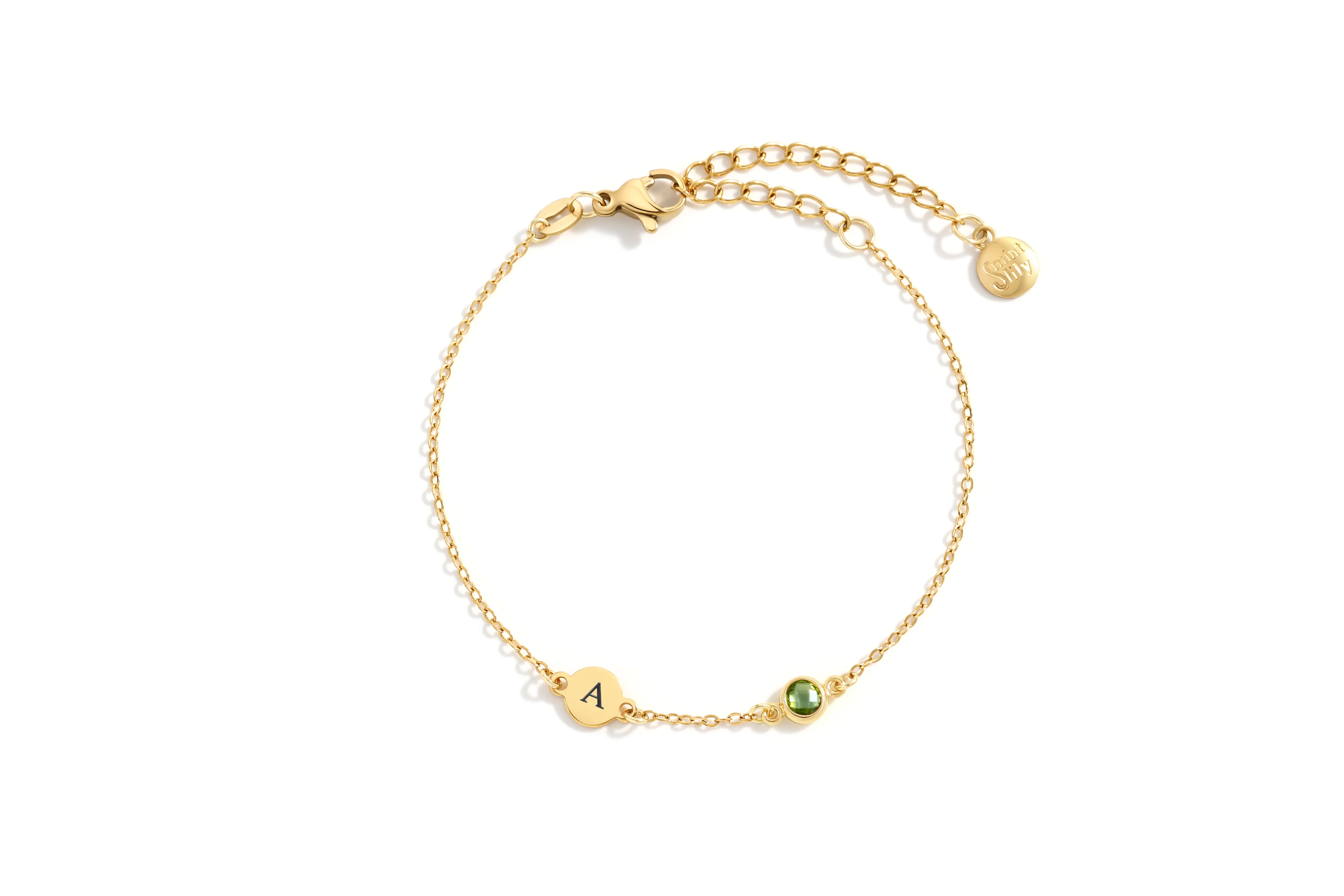 Dainty Initial and Birthstone Bracelet - Image 23