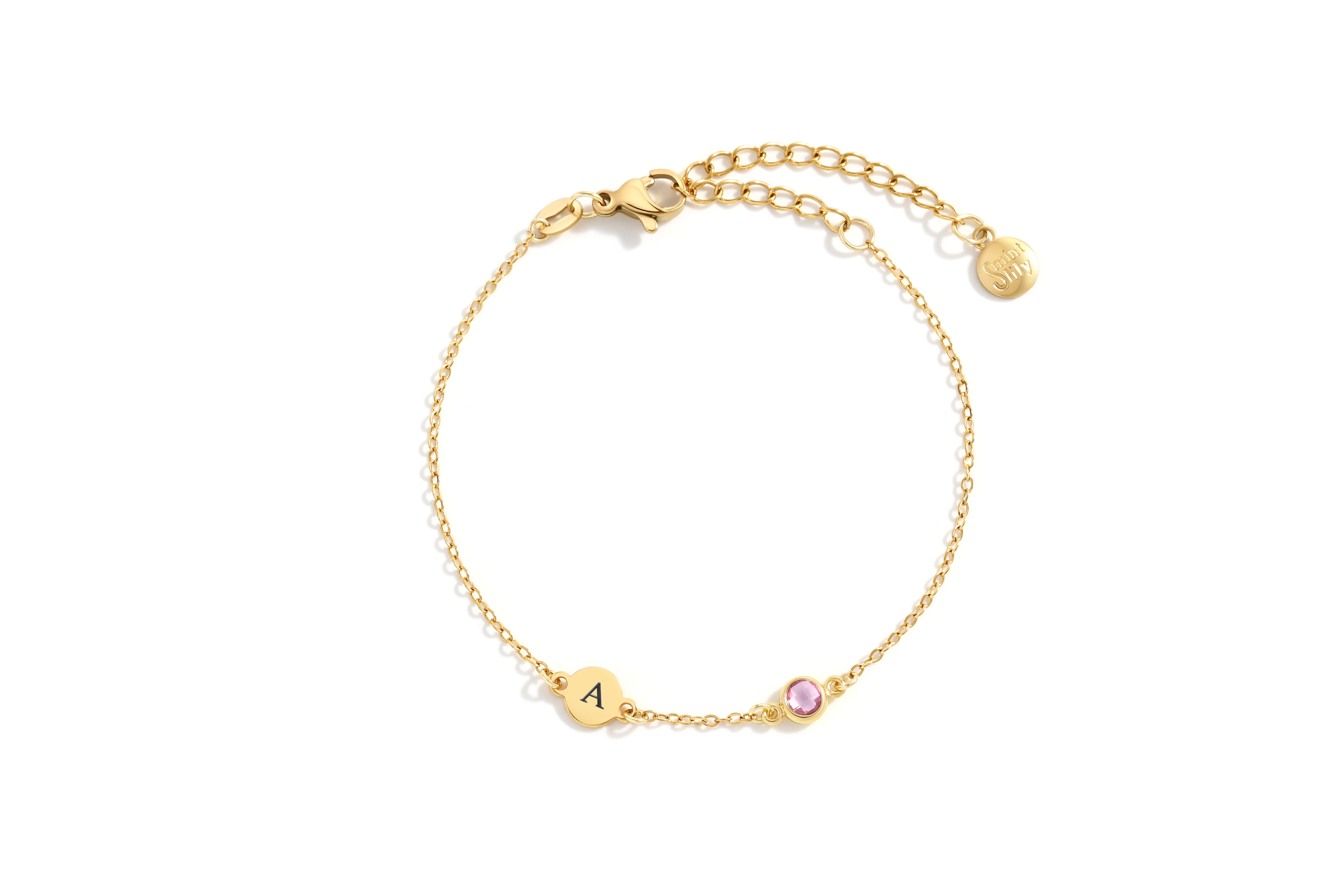 Dainty Initial and Birthstone Bracelet - Image 31
