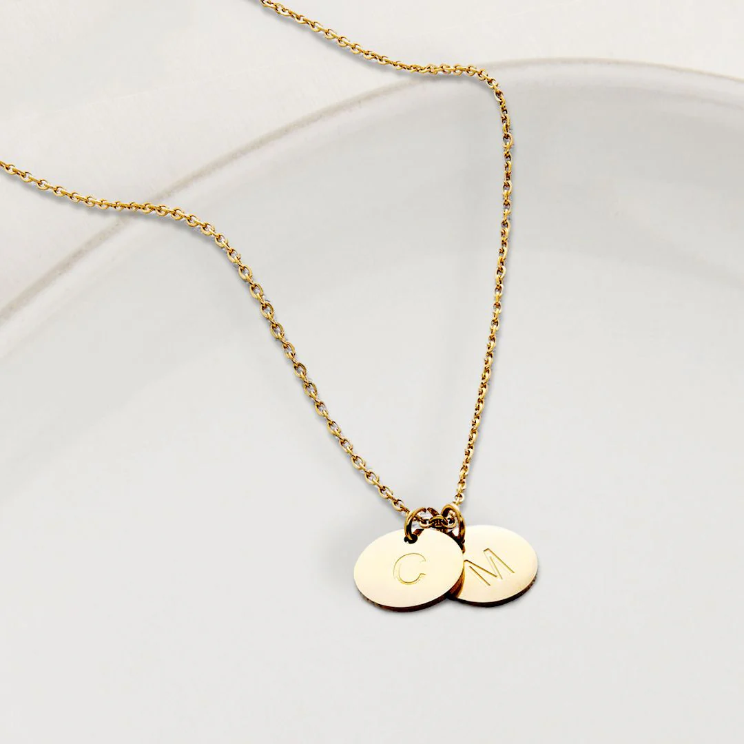 Dainty Disc Initial Necklace - Image 11