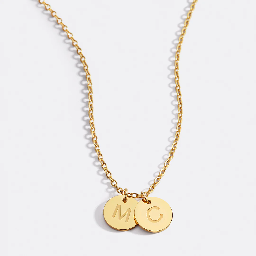 Dainty Disc Initial Necklace - Image 40