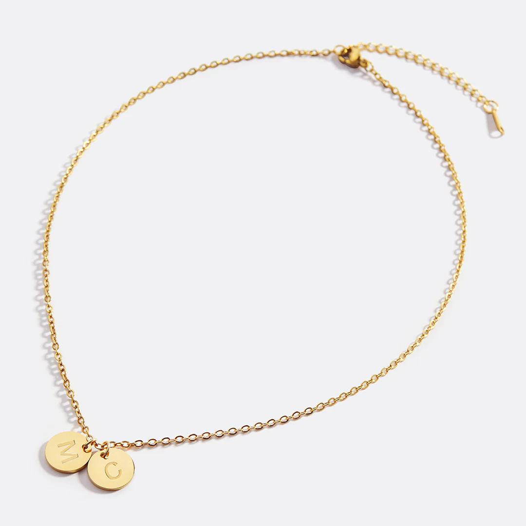 Dainty Disc Initial Necklace - Image 45