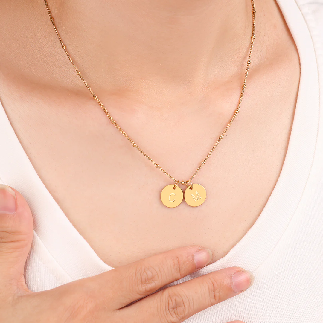 Dainty Disc Initial Necklace - Image 55