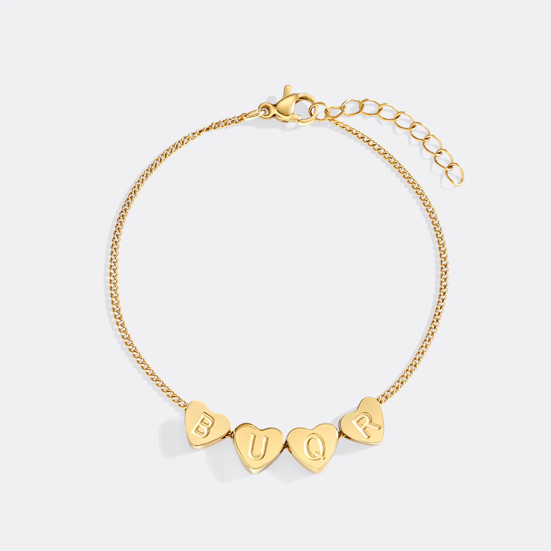 Dainty Initial Heart Bracelet - Image 12