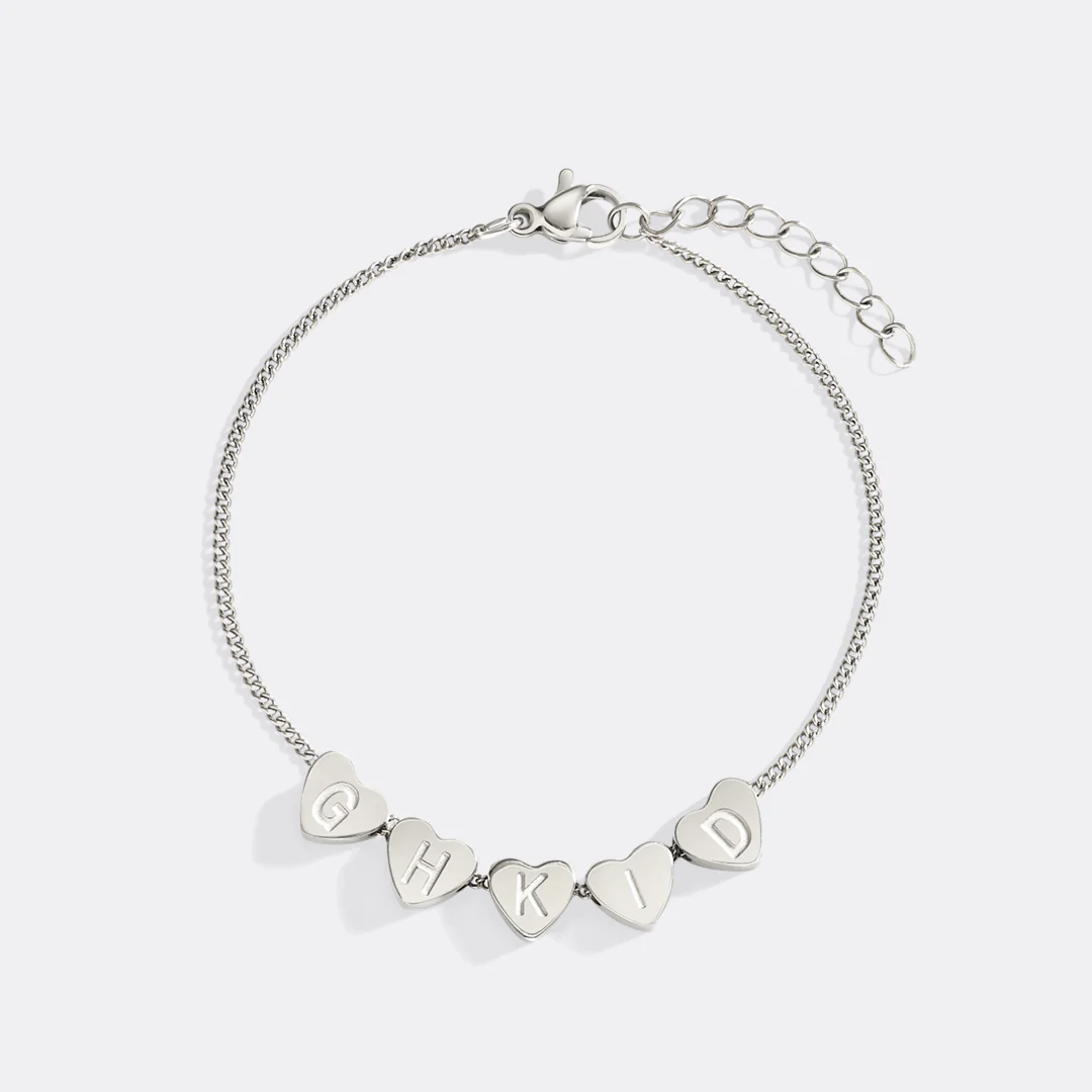 Dainty Initial Heart Bracelet - Image 13