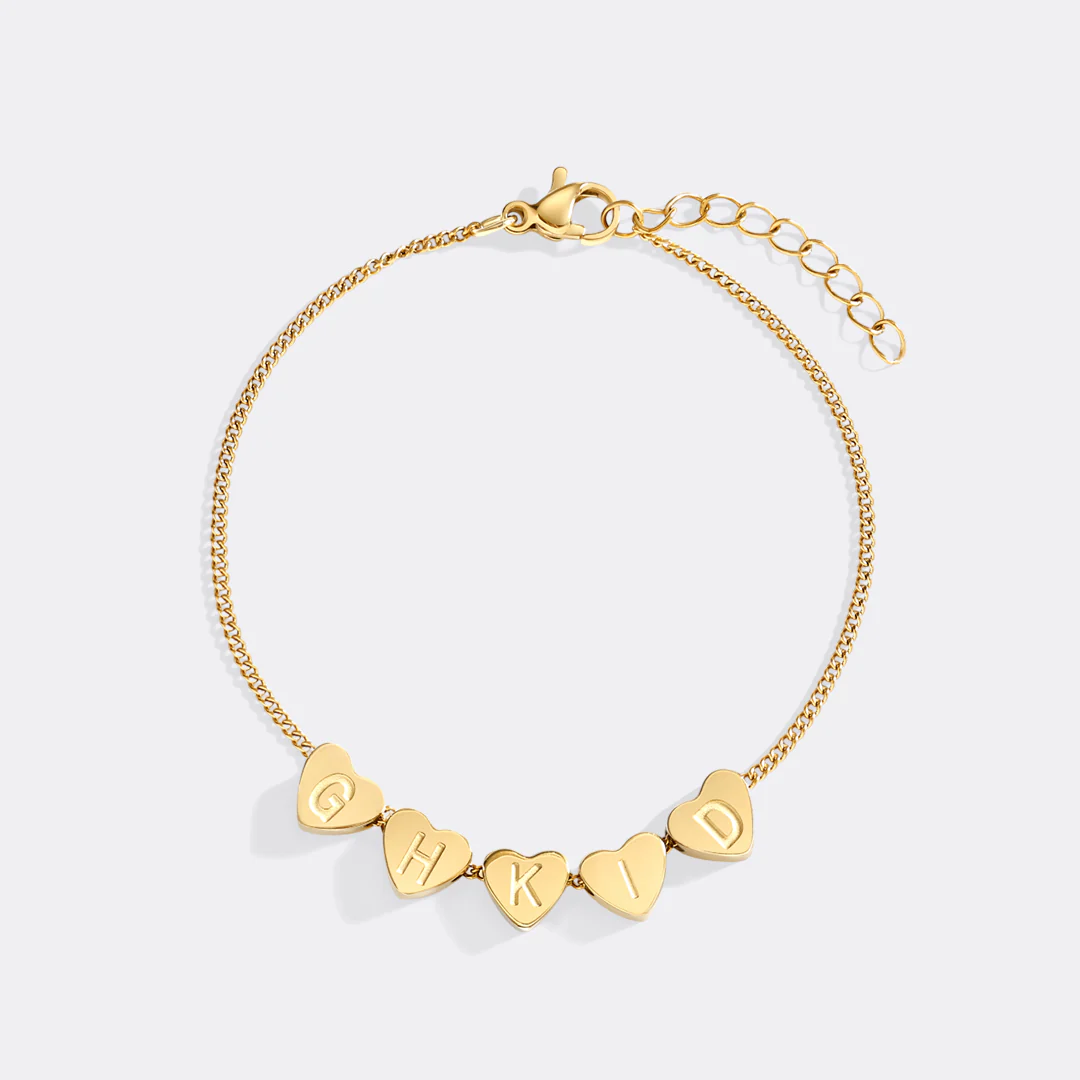 Dainty Initial Heart Bracelet - Image 14