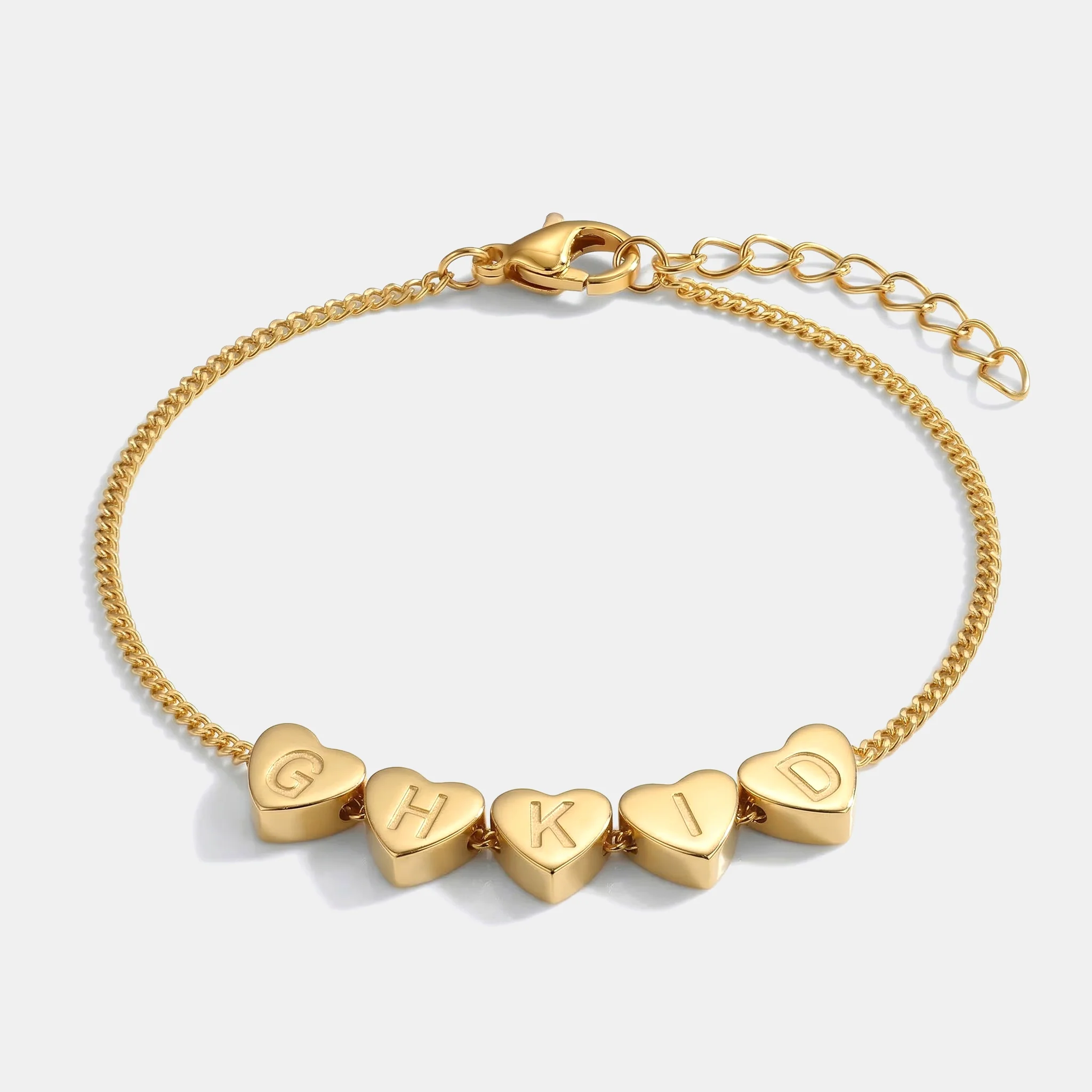 Dainty Initial Heart Bracelet - Image 17