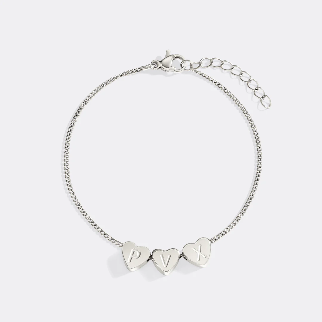 Dainty Initial Heart Bracelet - Image 9