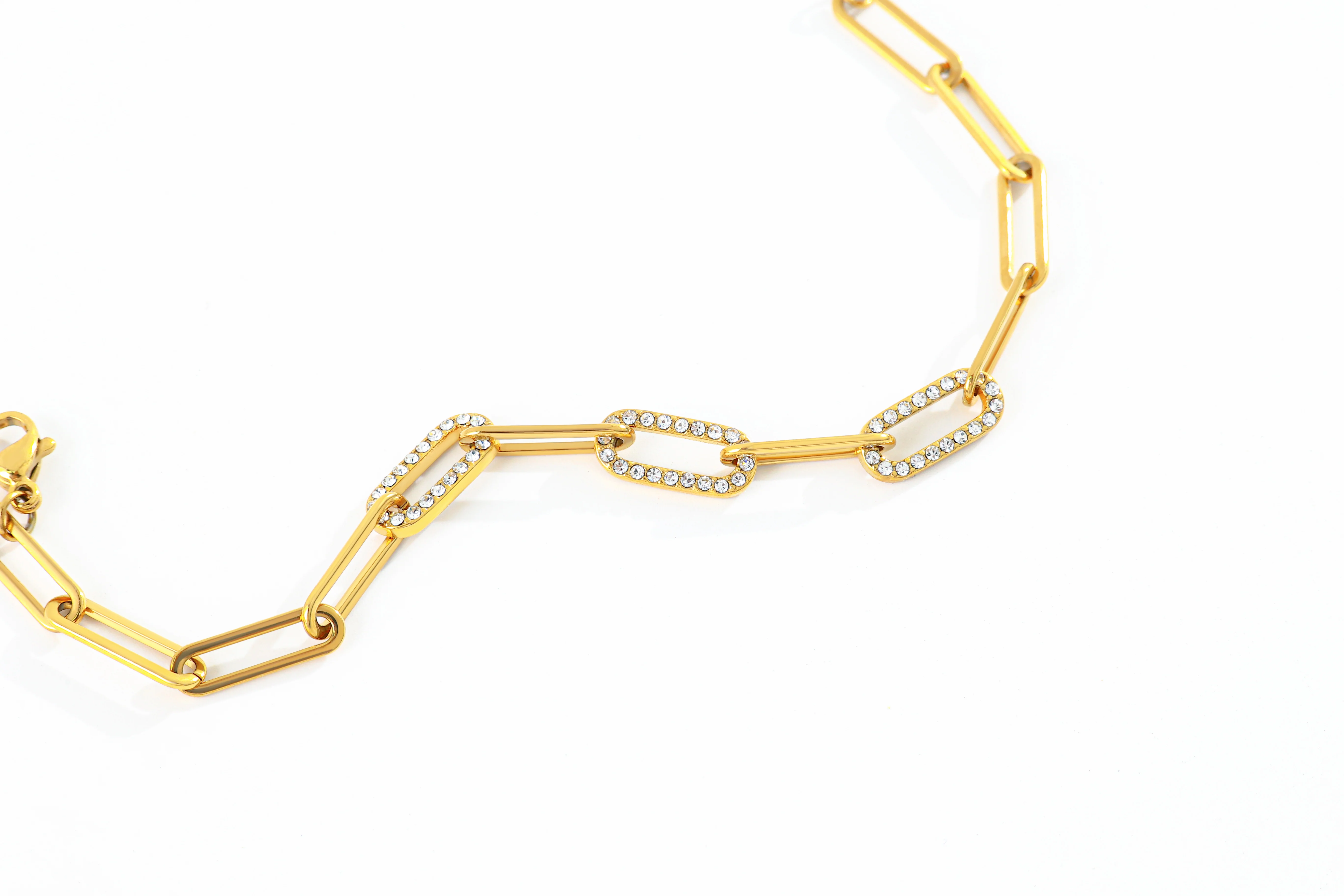 Dainty Pave Paperclip Chain Bracelet - Image 5