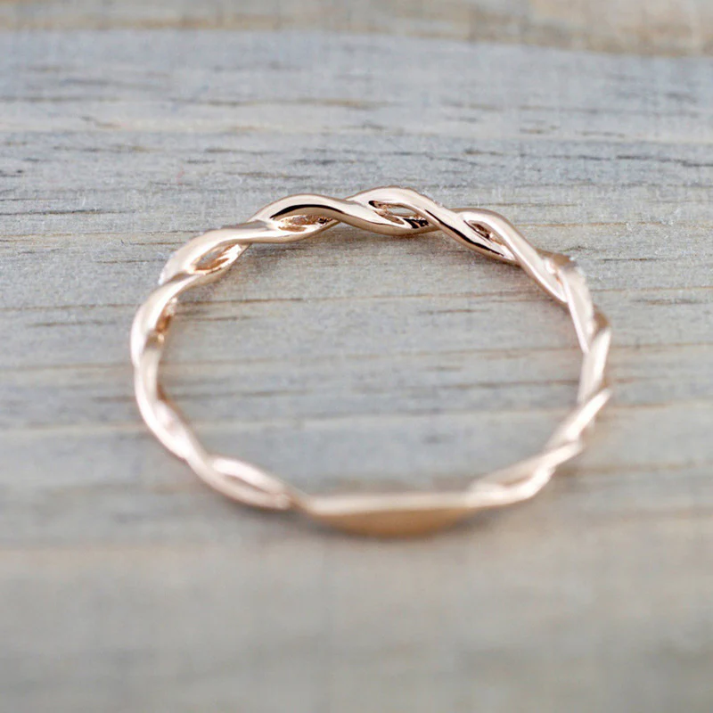 Dainty Pave Twist Stacking Ring - Image 12
