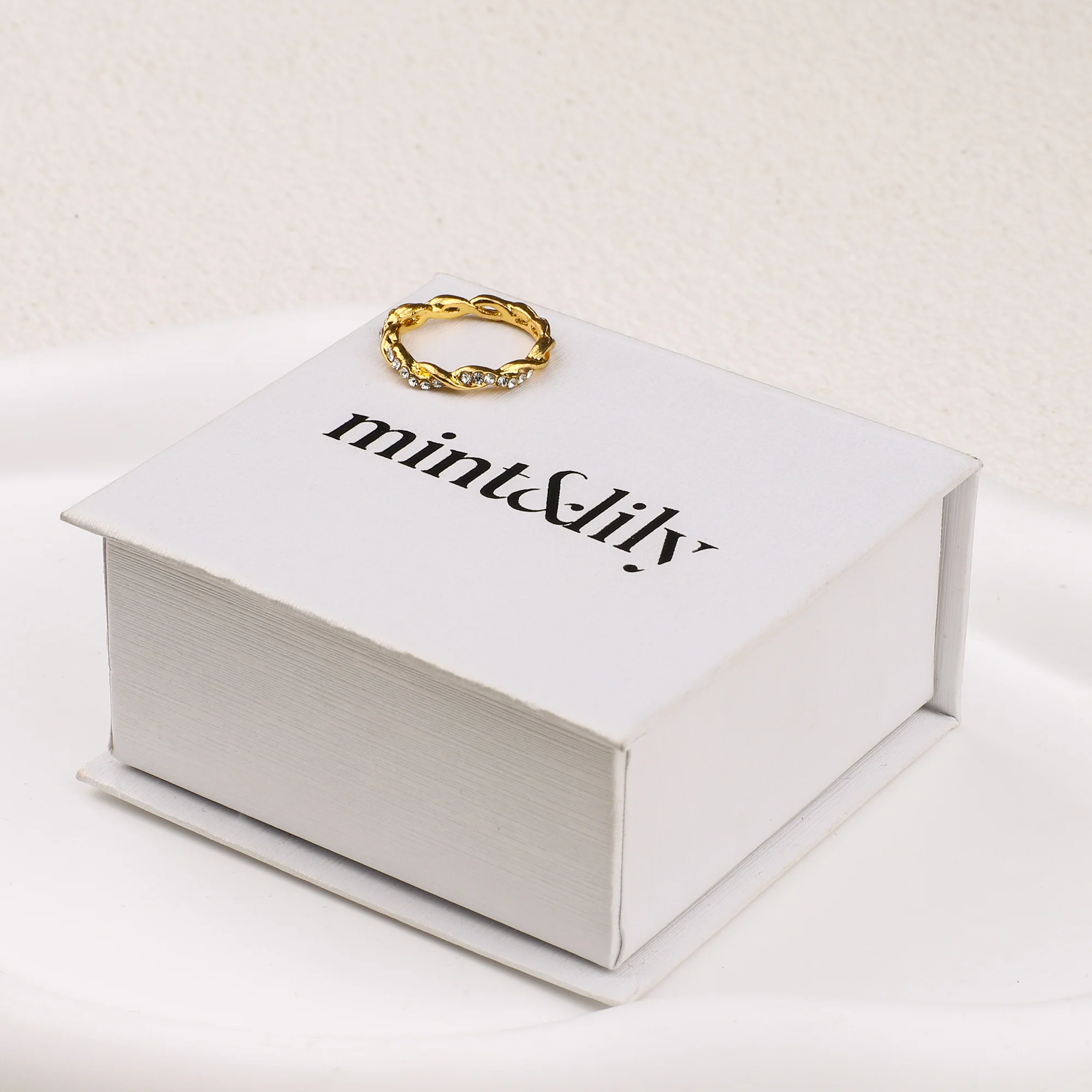 Dainty Pave Twist Stacking Ring - Image 16