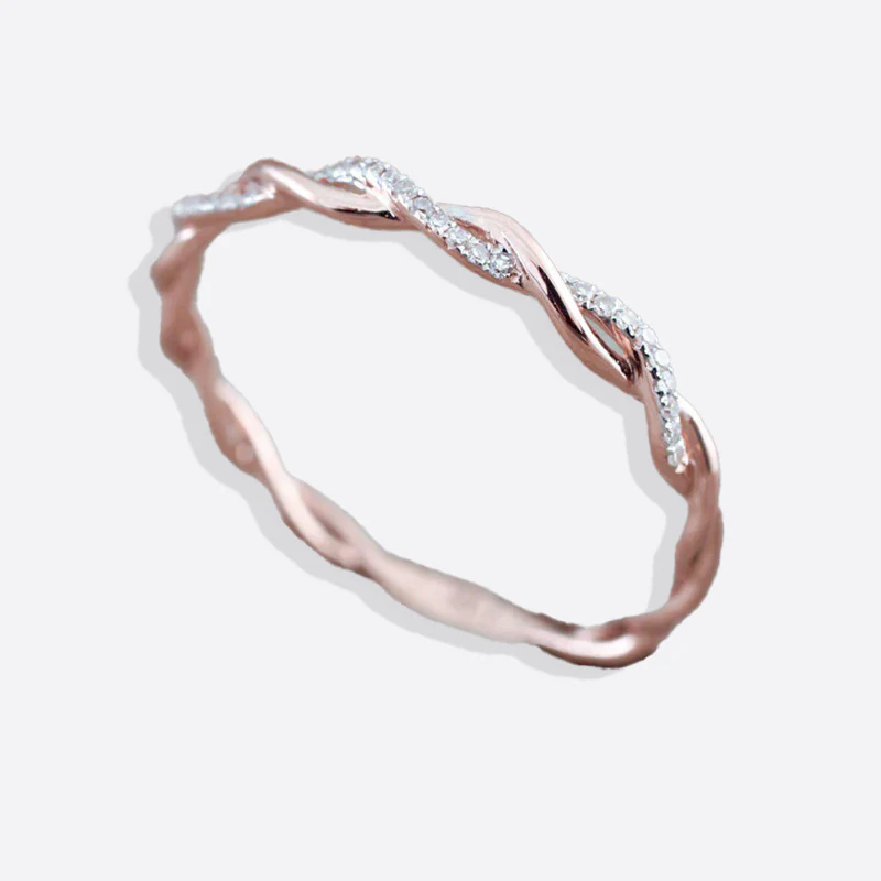 Dainty Pave Twist Stacking Ring - Image 25