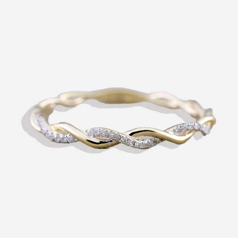 Dainty Pave Twist Stacking Ring - Image 26