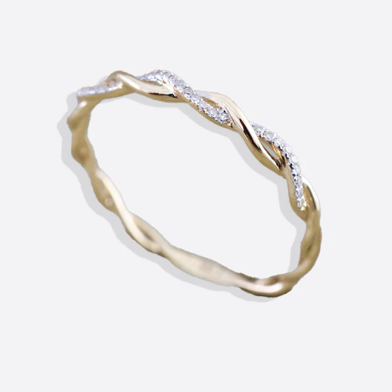 Dainty Pave Twist Stacking Ring - Image 27