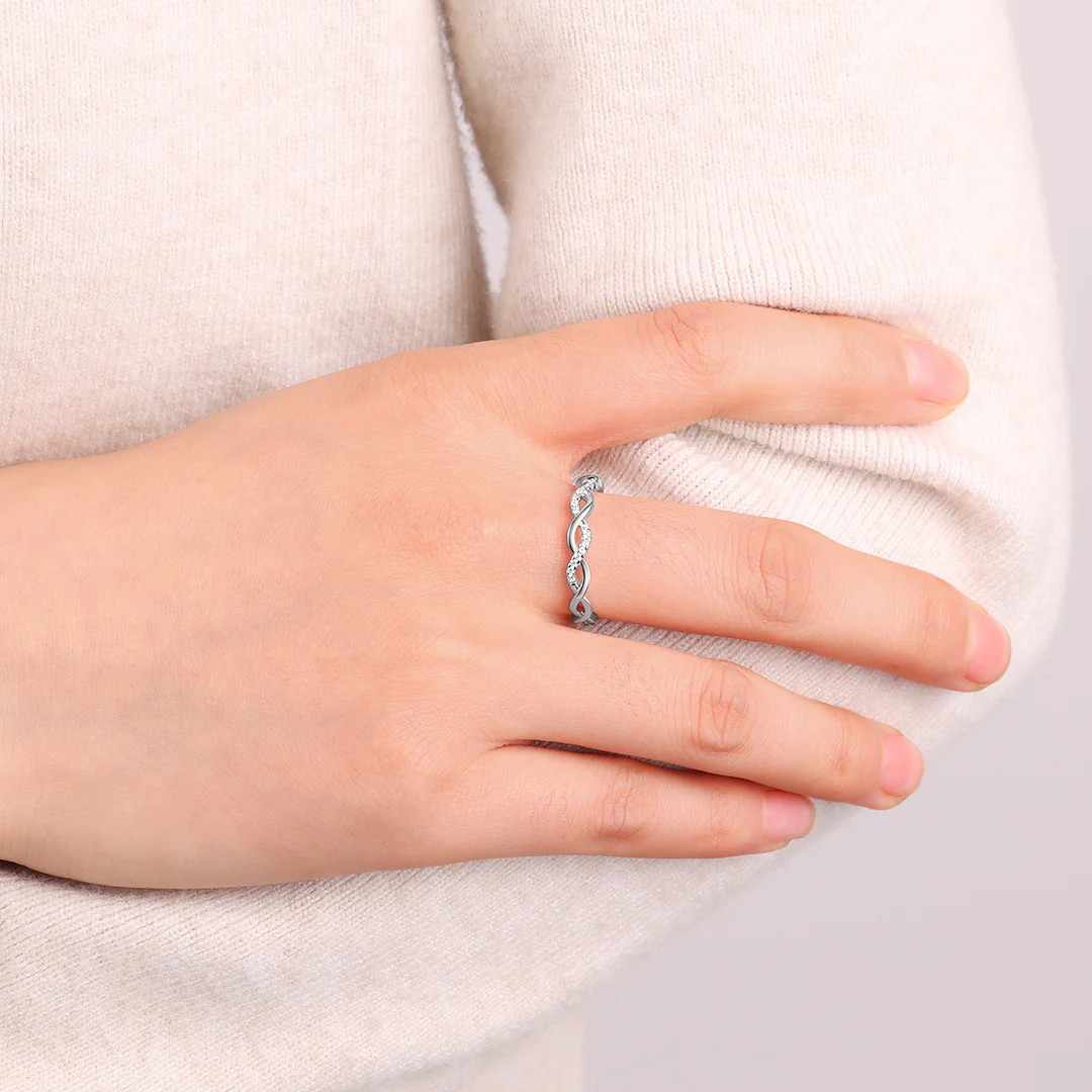 Dainty Pave Twist Stacking Ring - Image 28