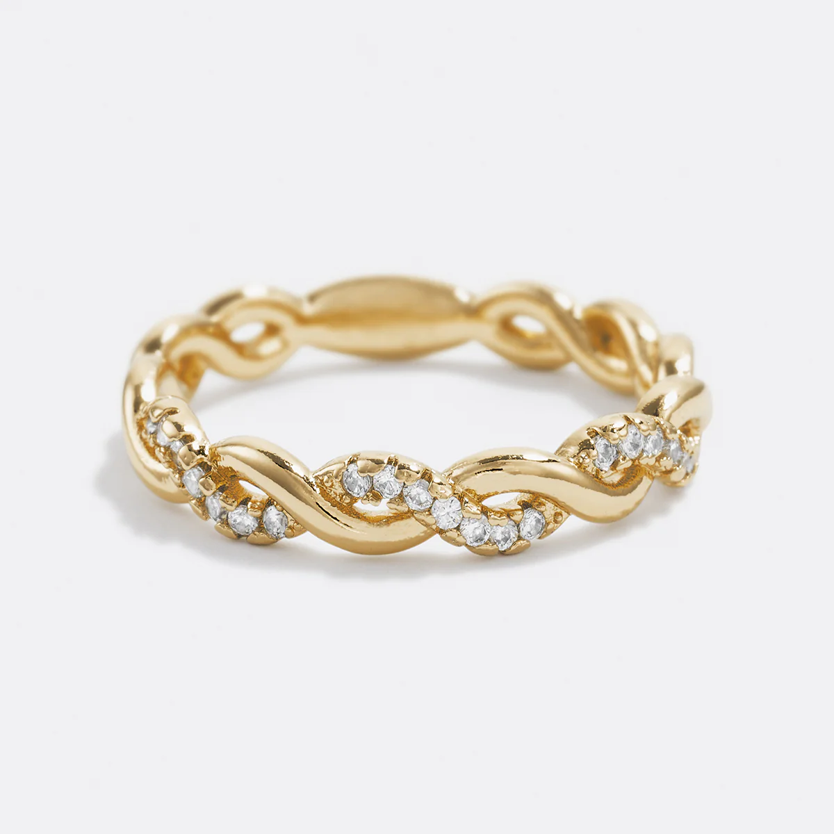 Dainty Pave Twist Stacking Ring - Image 3