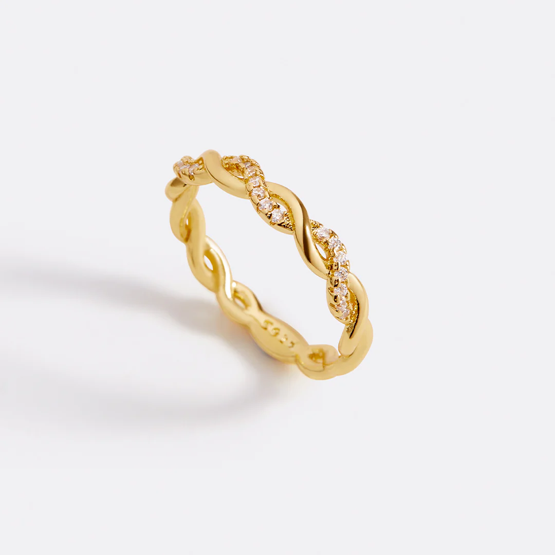 Dainty Pave Twist Stacking Ring - Image 31