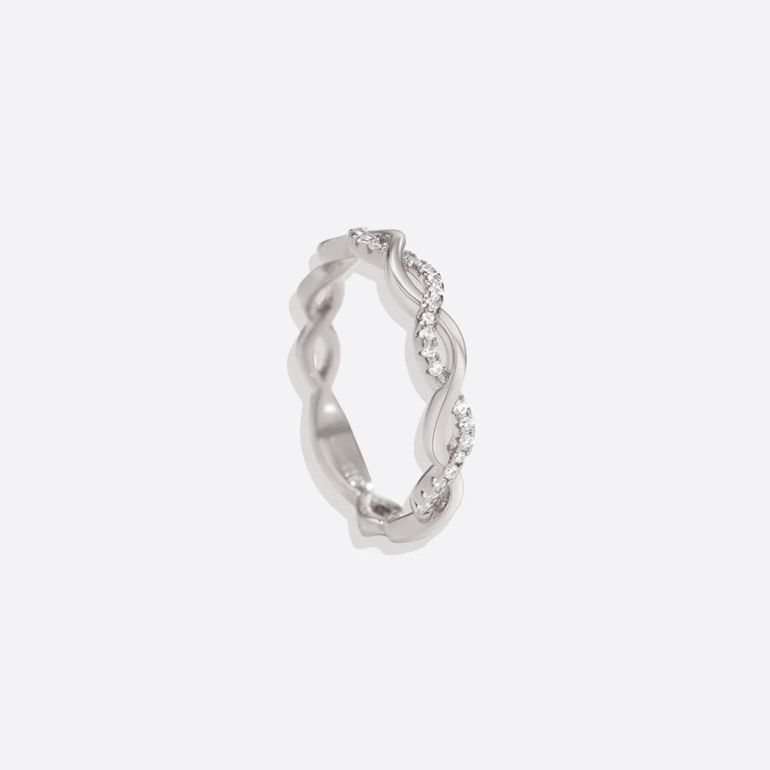 Dainty Pave Twist Stacking Ring - Image 33