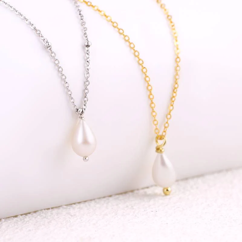 Dainty Pearl Drop Necklace - Image 6