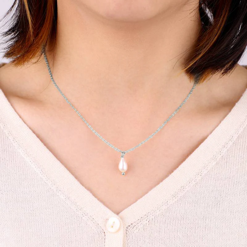 Dainty Pearl Drop Necklace - Image 9