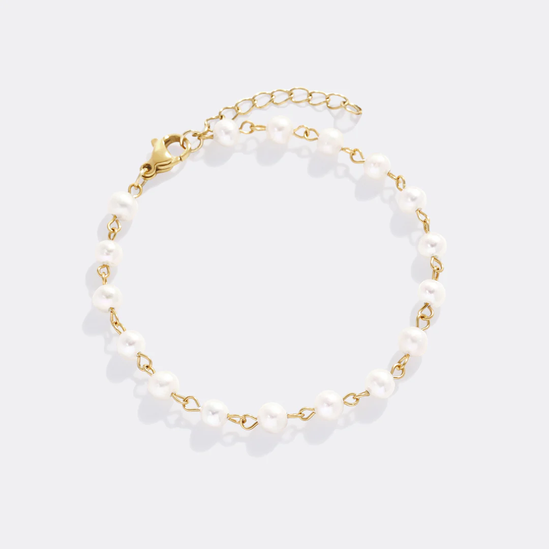 Dainty Pearl Station Bracelet - Image 3