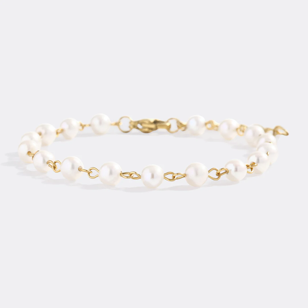 Dainty Pearl Station Bracelet - Image 7
