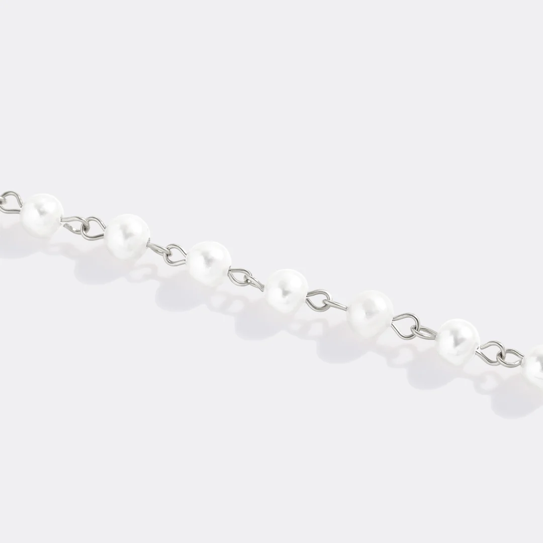 Dainty Pearl Station Bracelet - Image 8