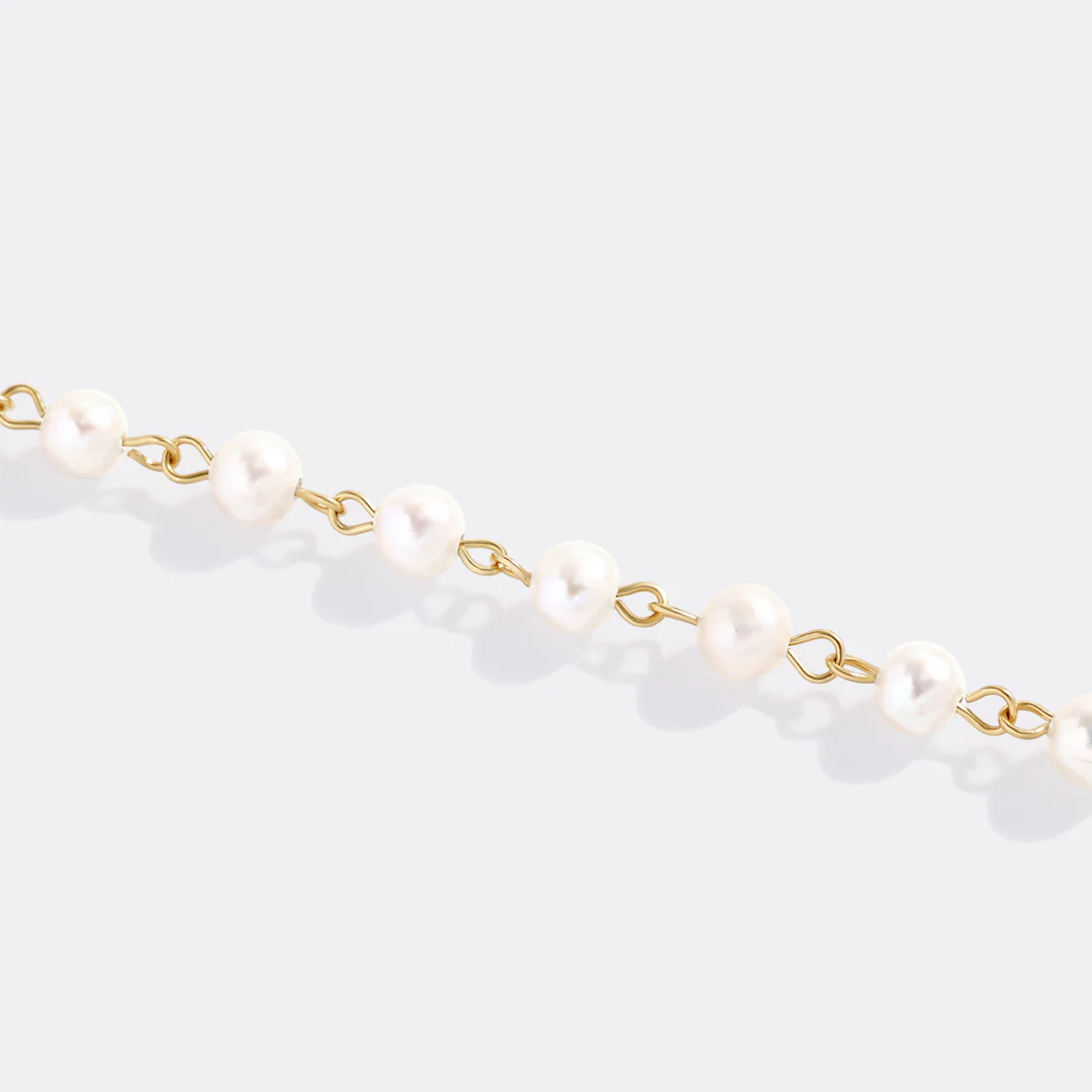 Dainty Pearl Station Bracelet - Image 9
