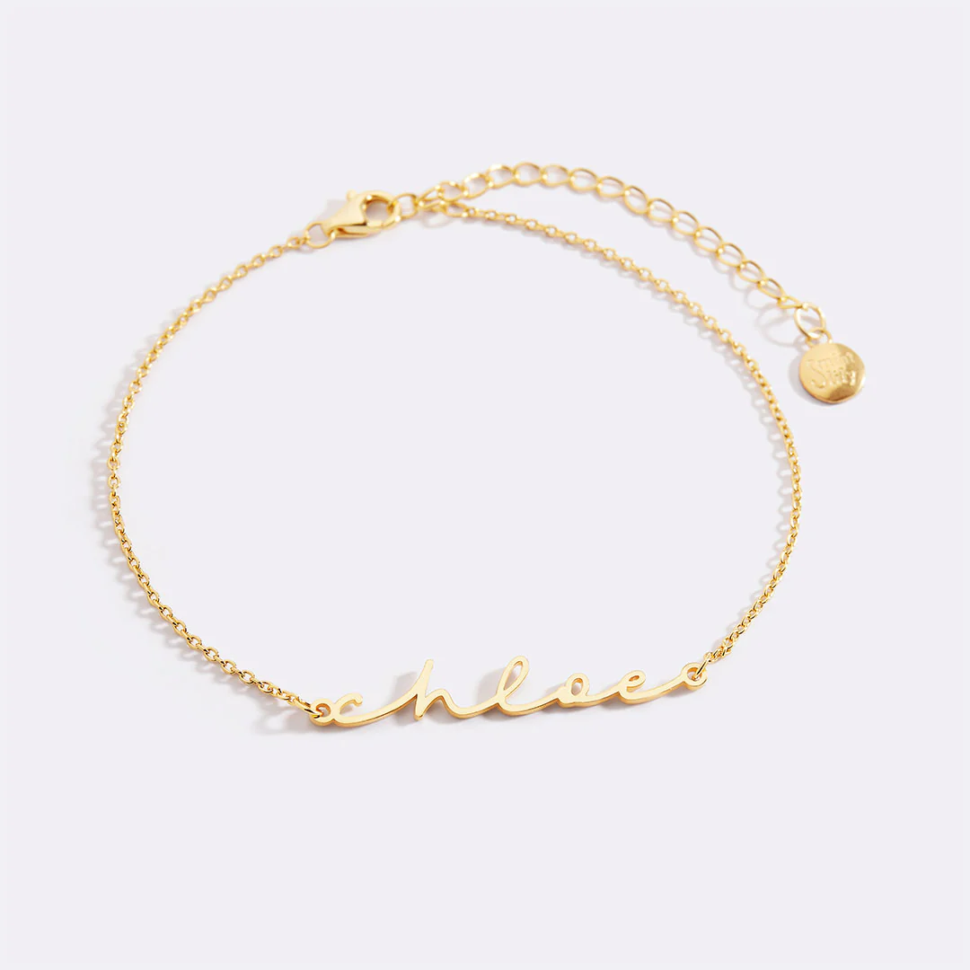 Dainty Script Name Bracelet - Image 4