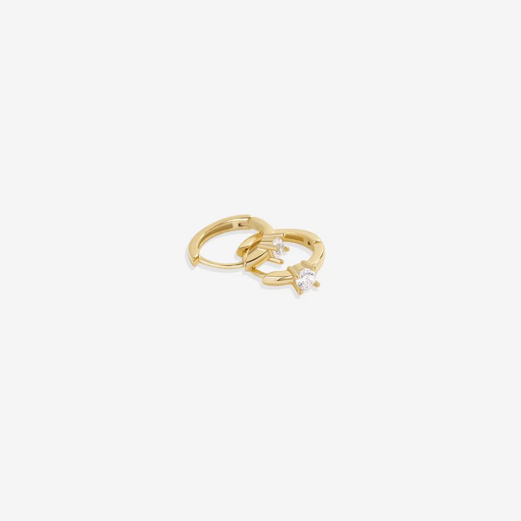 Dainty Single Stone Huggie Hoops - Image 16