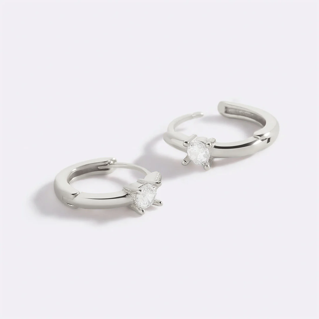 Dainty Single Stone Huggie Hoops - Image 25