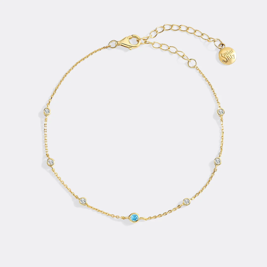 December Birthstone Station Bracelet - Image 3