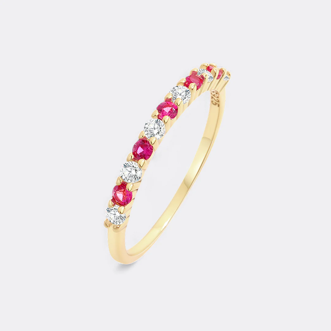 Diamond & Gemstone Stackable Ring - Image 11