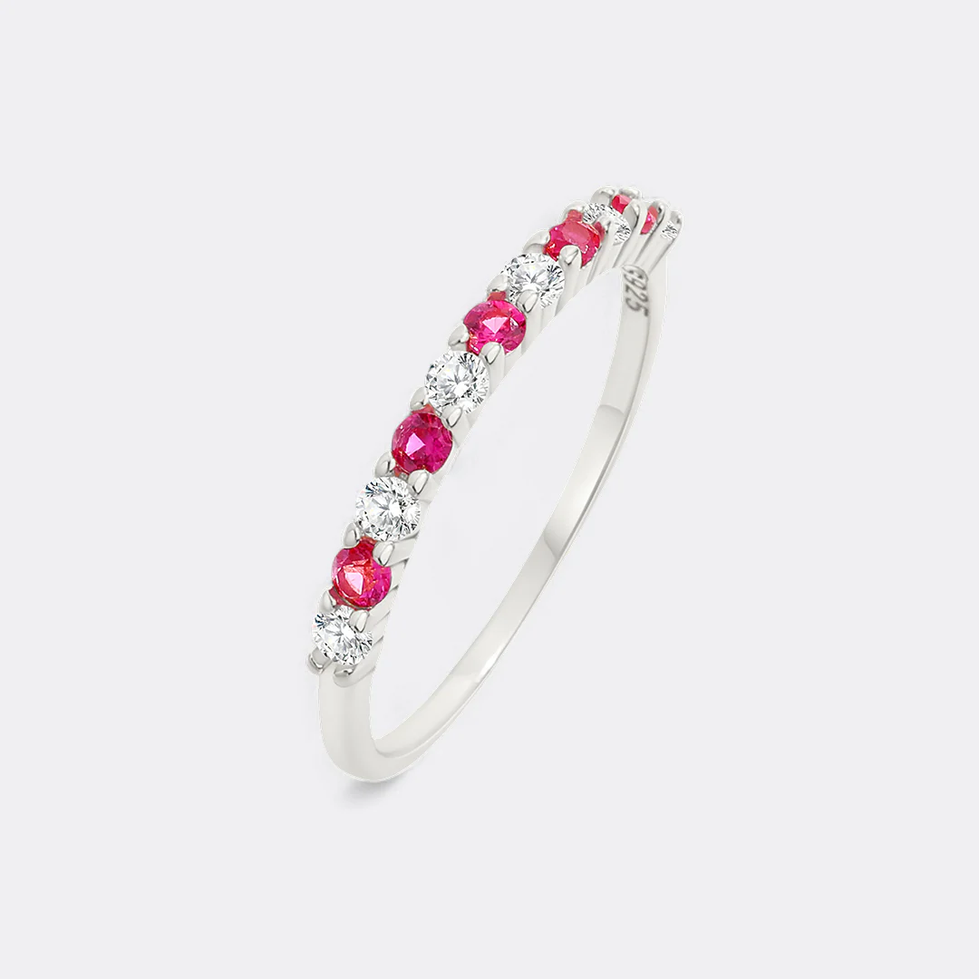 Diamond & Gemstone Stackable Ring - Image 29