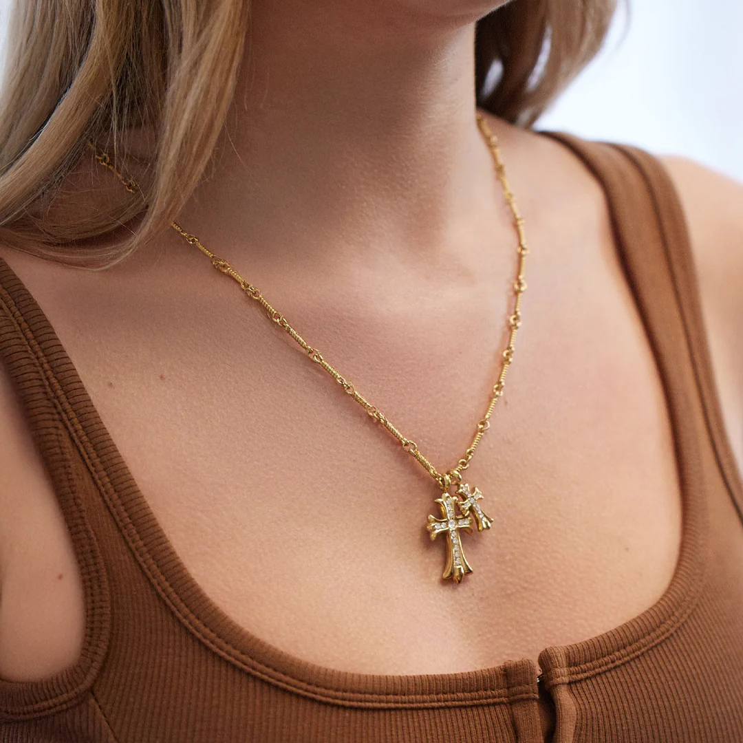 Double Cross Pendant Necklace - Image 21