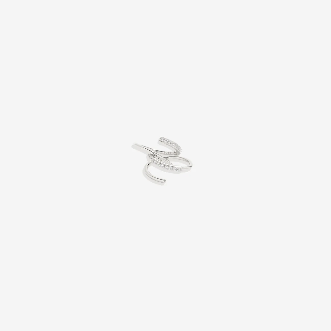 Double Loop Huggie Hoop Earrings - Image 12