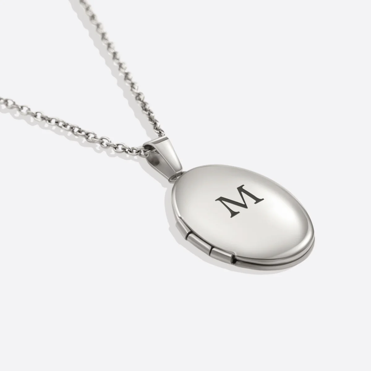 Engraved Oval Photo Locket Necklace - Image 15