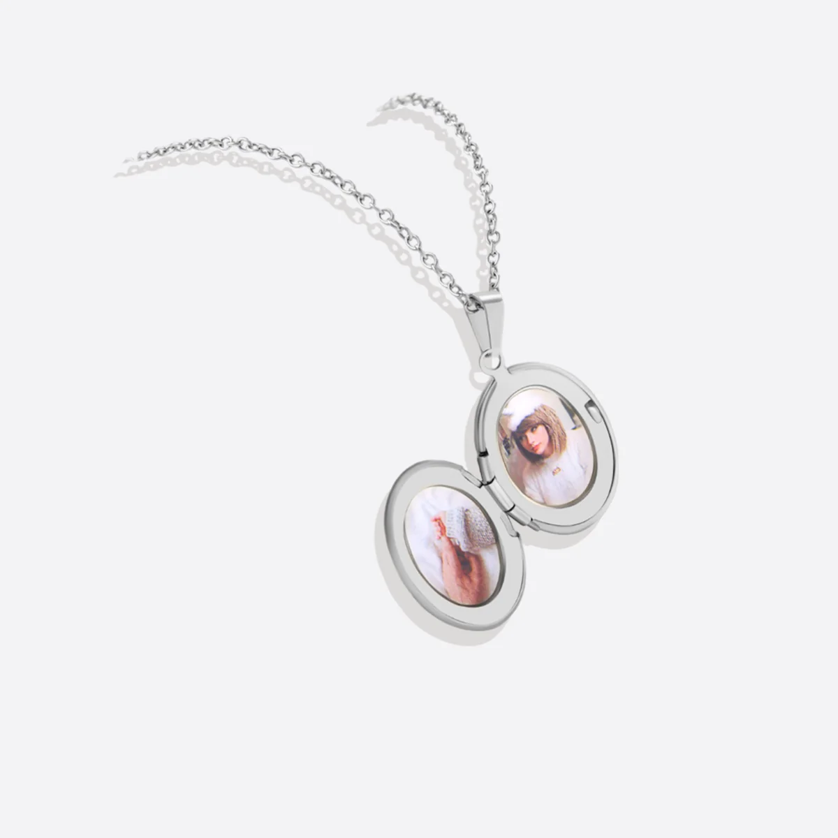 Engraved Oval Photo Locket Necklace - Image 20