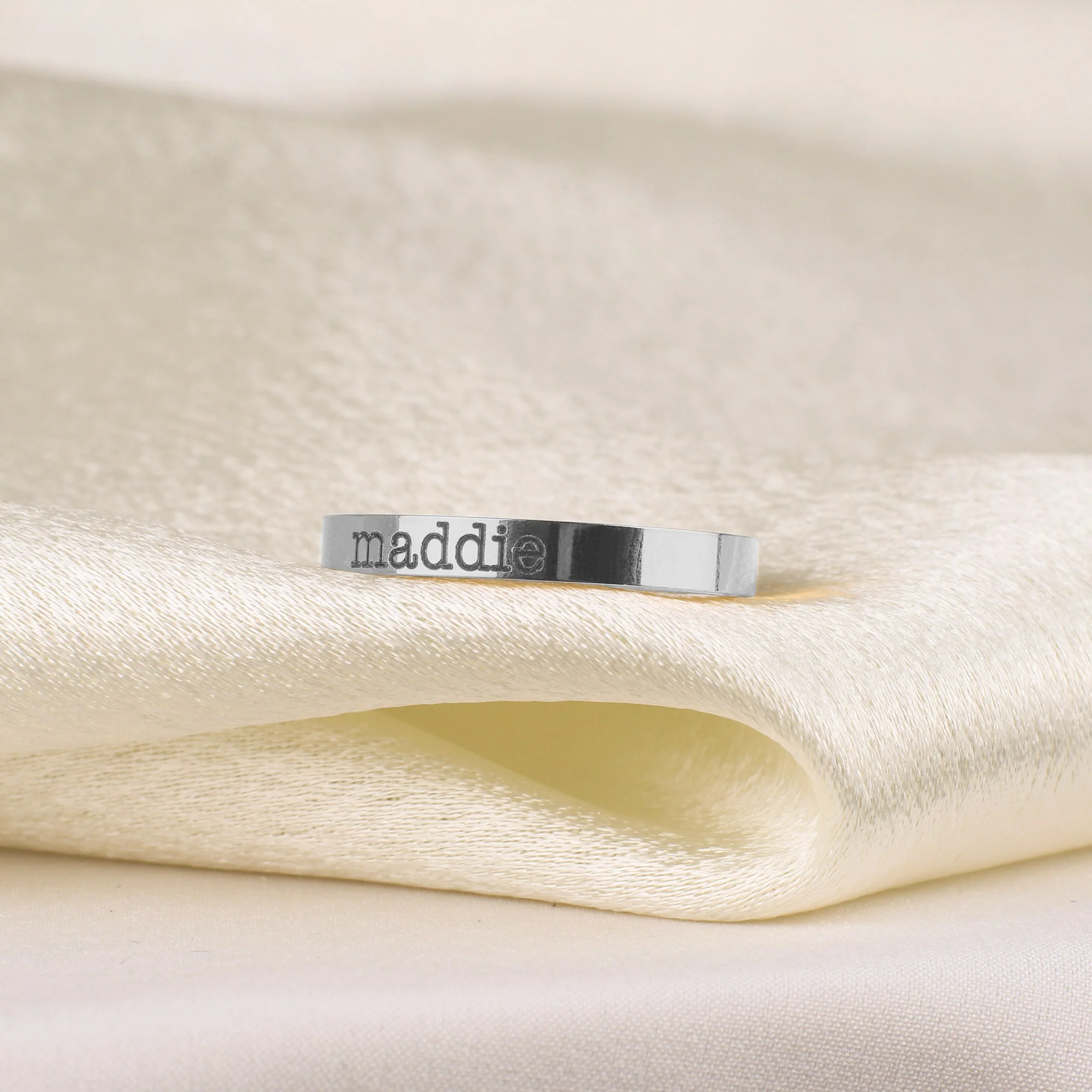 Engraved Stackable Name Ring | 3mm Band - Image 10