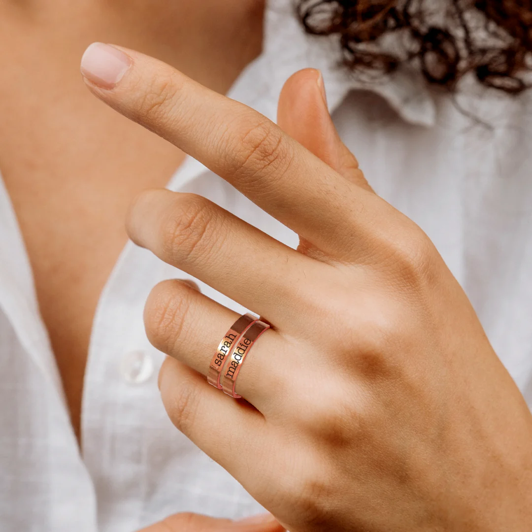 Engraved Stackable Name Ring | 3mm Band - Image 14