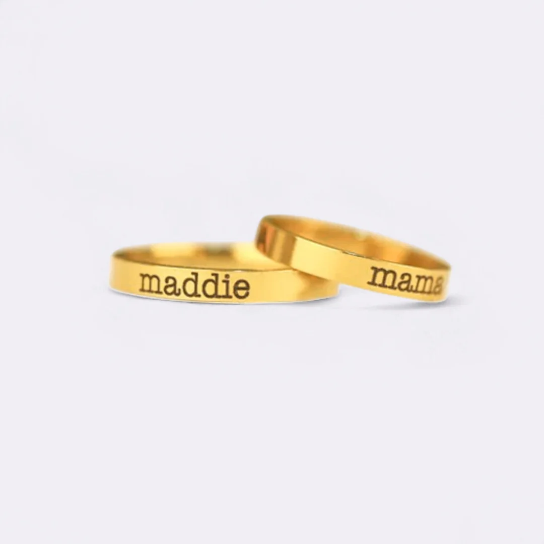 Engraved Stackable Name Ring | 3mm Band - Image 22