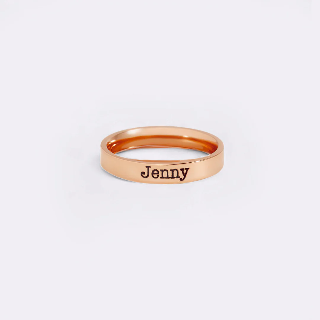 Engraved Stackable Name Ring | 3mm Band - Image 25