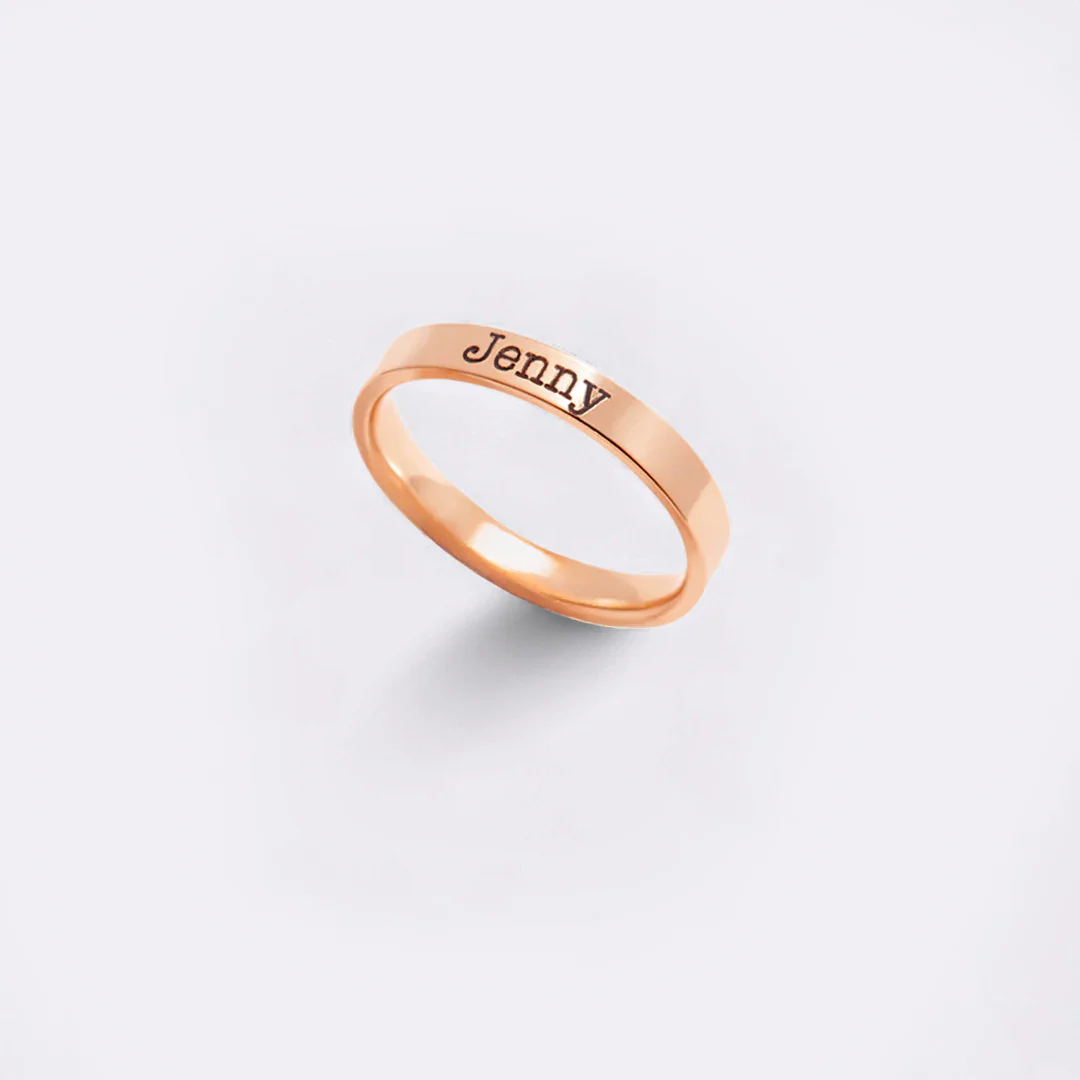 Engraved Stackable Name Ring | 3mm Band - Image 26