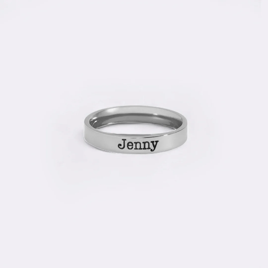 Engraved Stackable Name Ring | 3mm Band - Image 27
