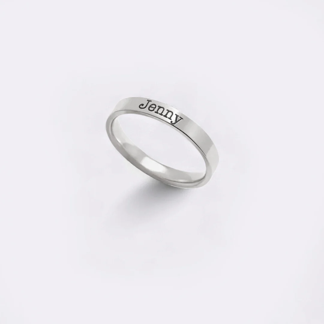 Engraved Stackable Name Ring | 3mm Band - Image 28