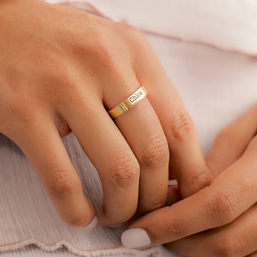 Engraved Stackable Name Ring | 3mm Band - Image 29