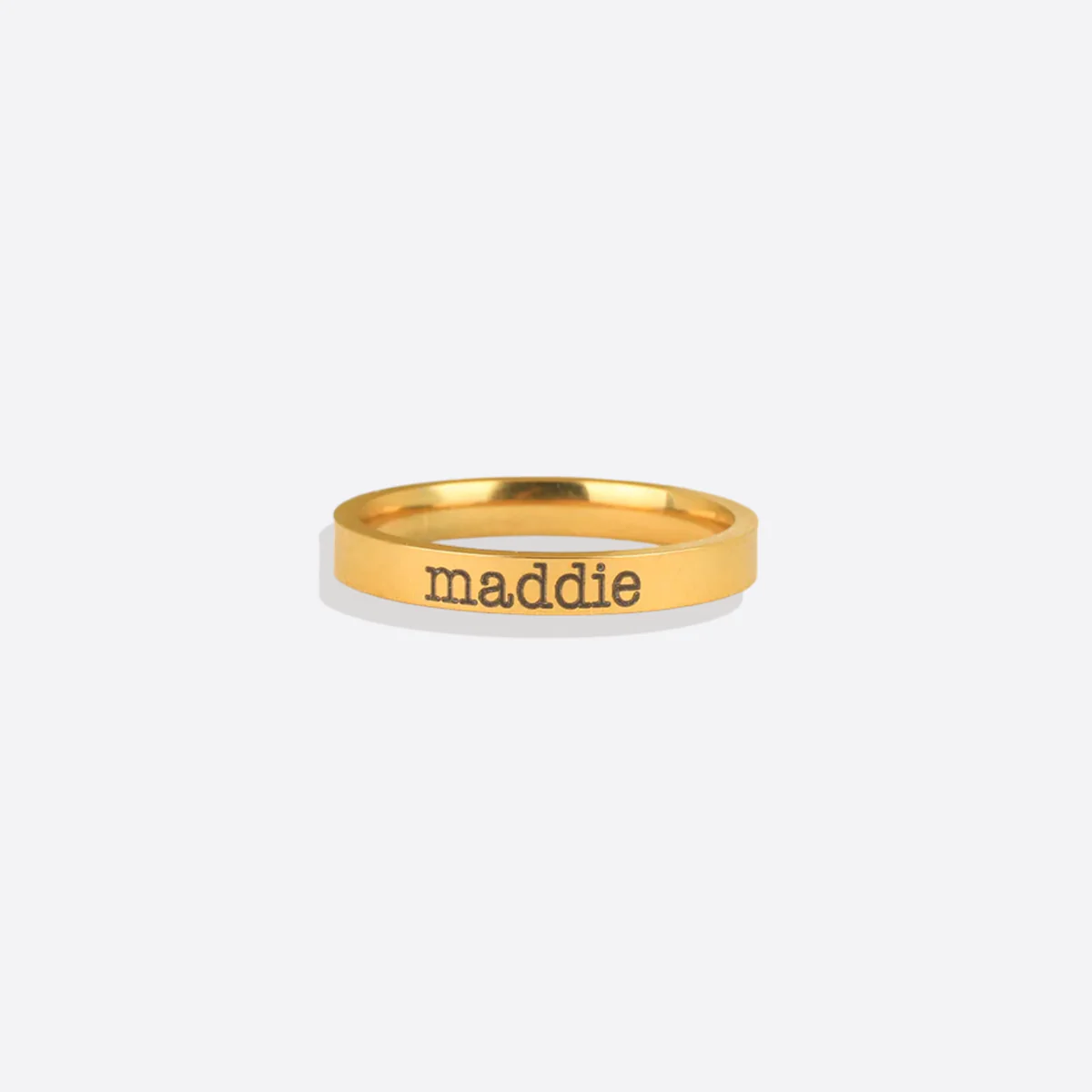 Engraved Stackable Name Ring | 3mm Band - Image 4