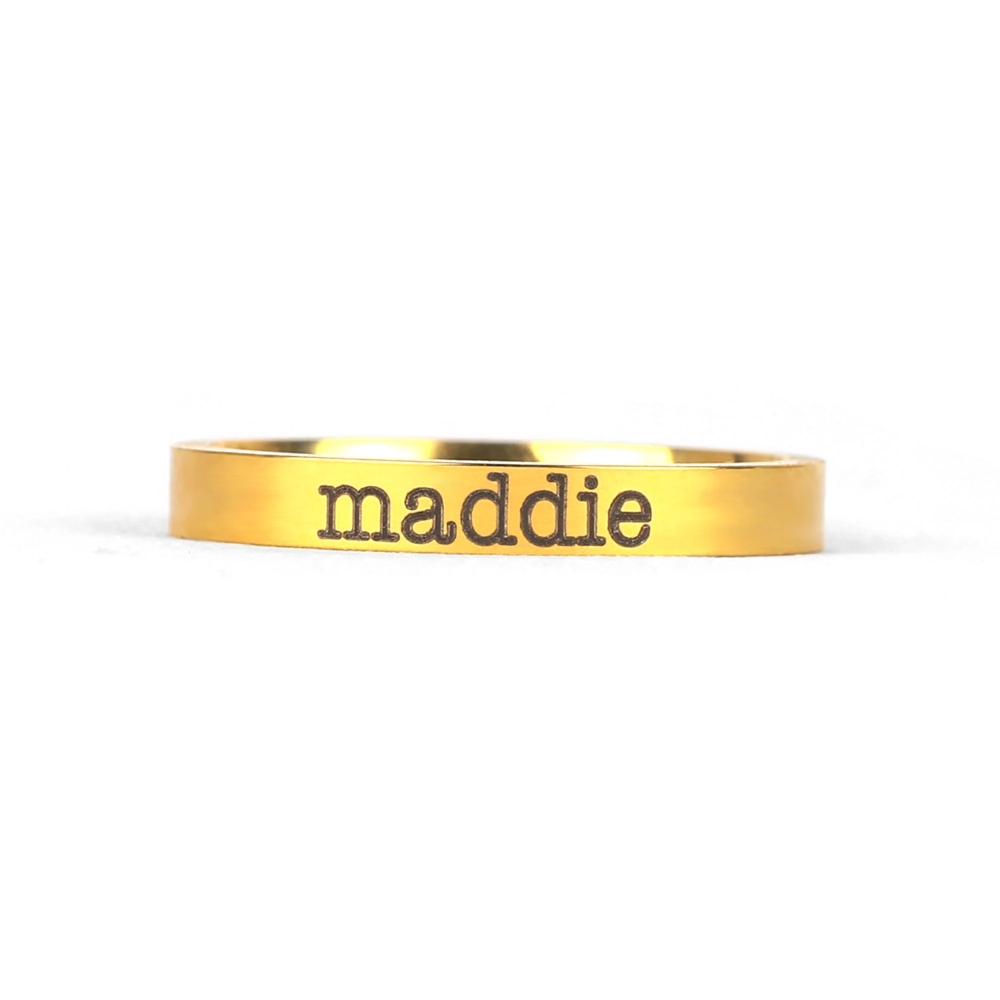 Engraved Stackable Name Ring | 3mm Band - Image 8