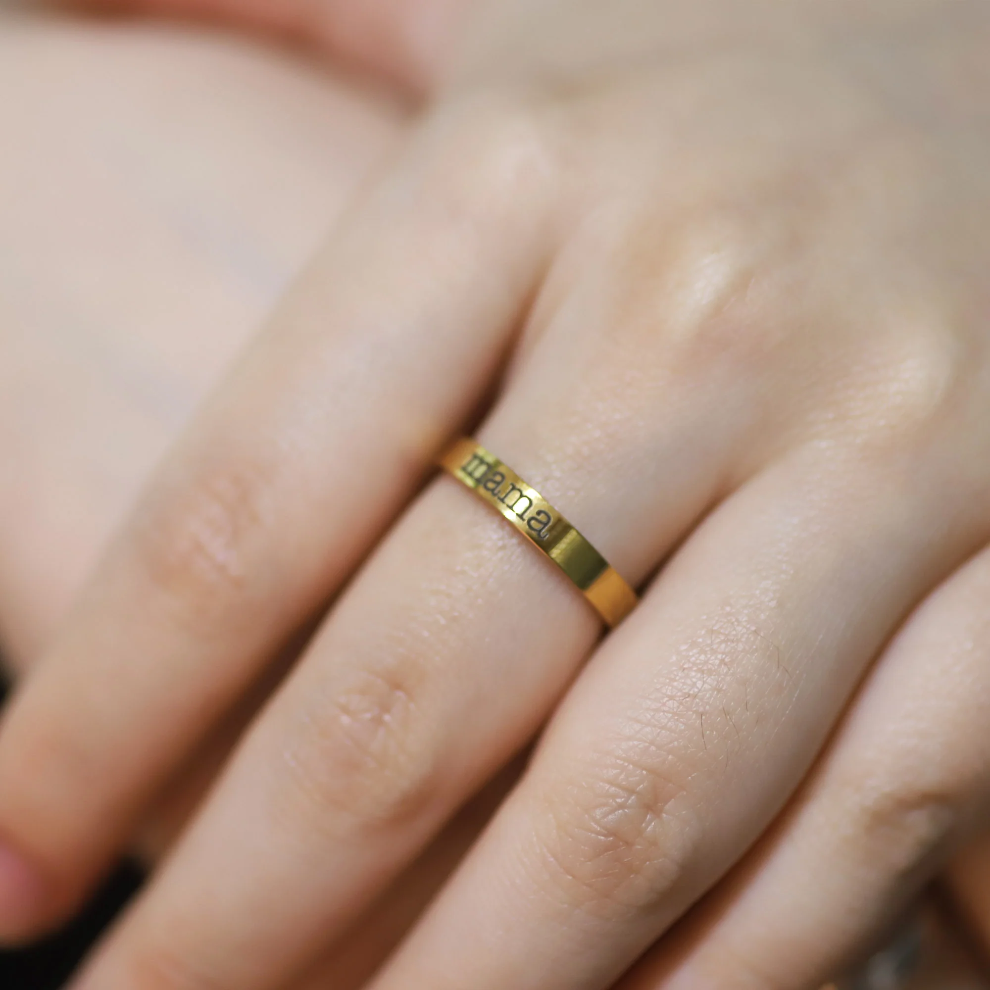 Engraved Stackable Name Ring | 3mm Band - Image 9