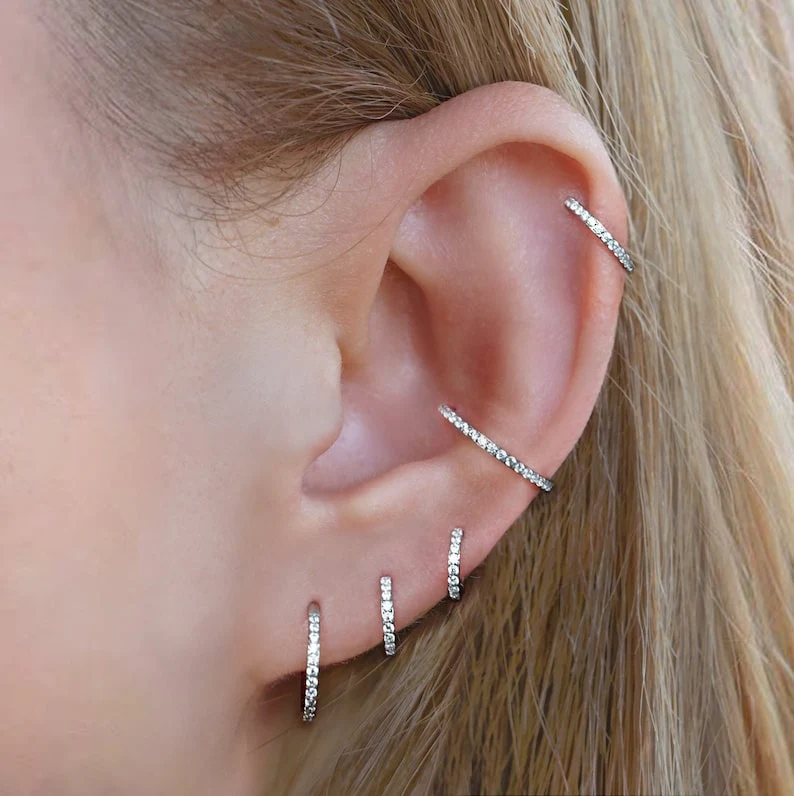 Eternity Crystal Cartilage Hoop Earrings | 16g - Image 22
